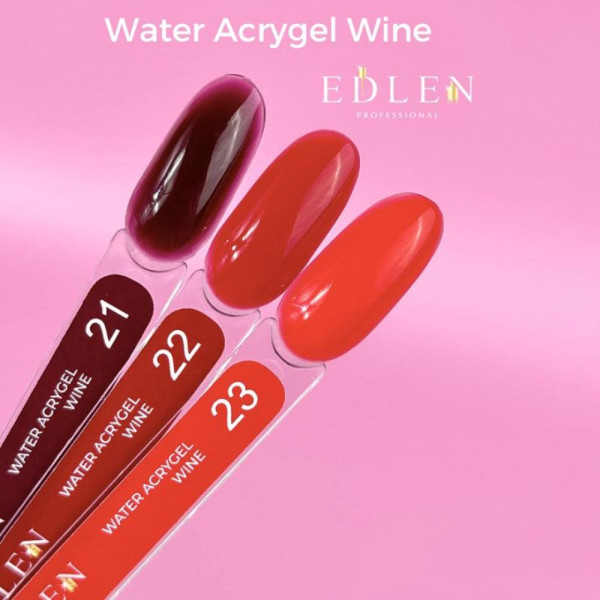 Edlen Water Acrygel Wine №23 - жидкий акрил-гель, алый, 9 мл