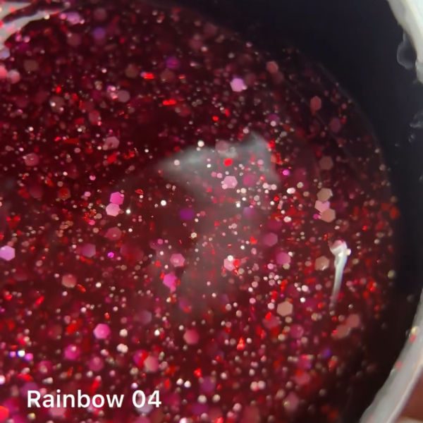 DANNY Rainbow Opal Builder Gel №04 - камуфлюючий гель, темний ягідний з опалими блискітками, 15 мл