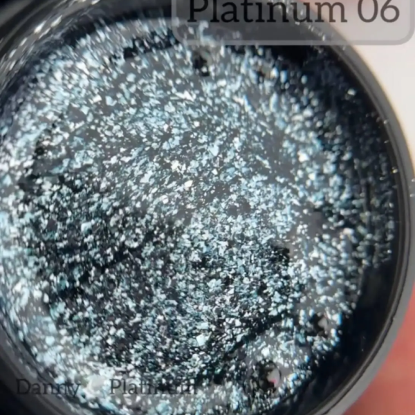 DANNY Platinum Gel №06 - глиттерный гель, холодный сине-стальной, 8 мл