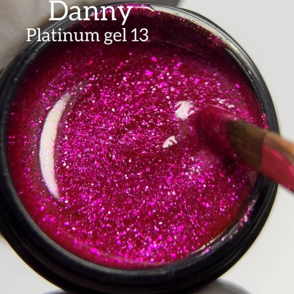 DANNY Platinum Gel №13 - глітерний гель, фуксія, 8 мл