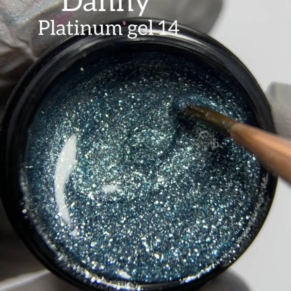 DANNY Platinum Gel №14 - глітерний гель, холодний сріблясто-блакитний, 8 мл