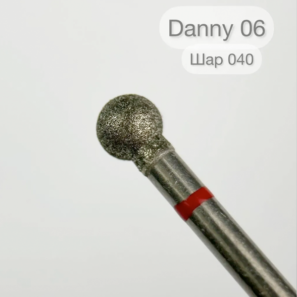Фреза алмазна DANNY №06 - куля 4 мм, червона