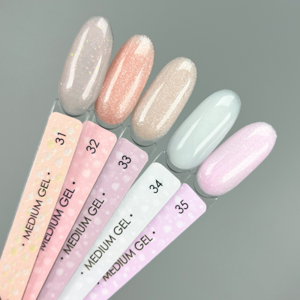 DARK Medium Gel №34 - моделирующий гель, молочный с мелким шиммером, 15 мл (без кисточки)