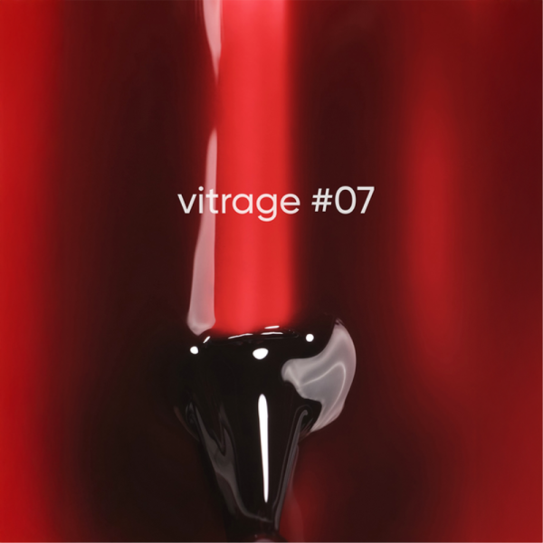 Гель-лак вітражний DARK Gel Polish Vitrage 07, винно-червоний, 6 мл