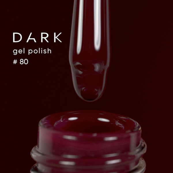 Гель-лак DARK Gel Polish №080, темно-бордовий, 6 мл