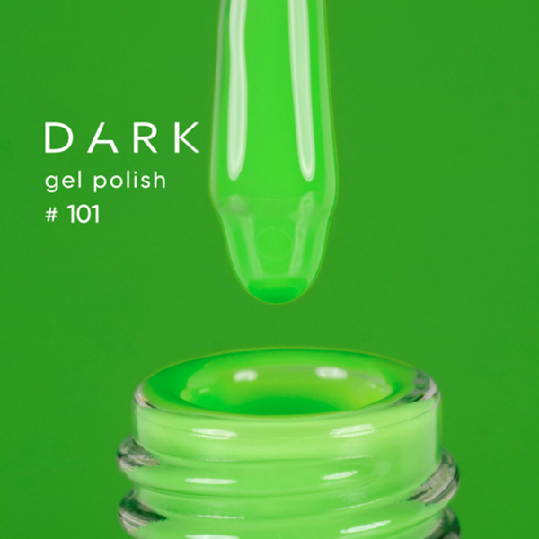 Гель-лак DARK Gel Polish №101, яскраво-зелений, 6 мл