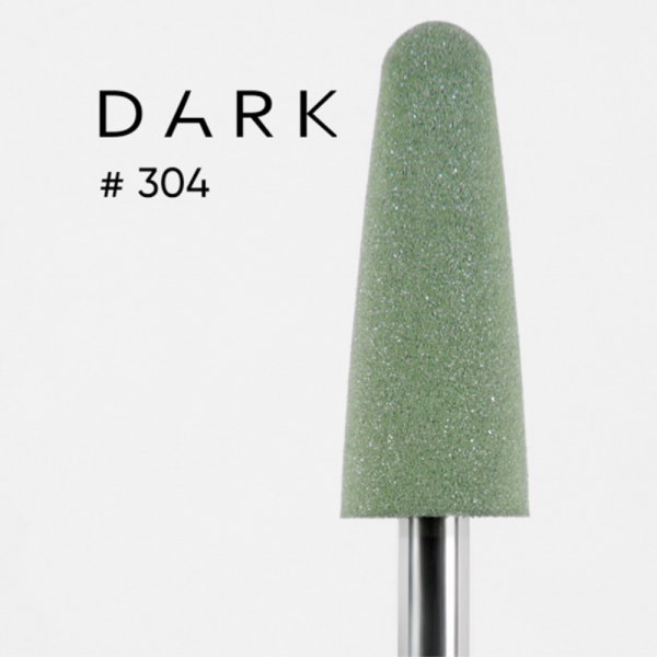 Фреза силиконовая для полировки DARK №304 - конус, диаметр 6 мм, робочая часть 17 мм, зеленая