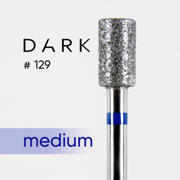 Фреза алмазная DARK №129 - цилиндр, диаметр 4.2 мм, рабочая часть 7 мм, синяя