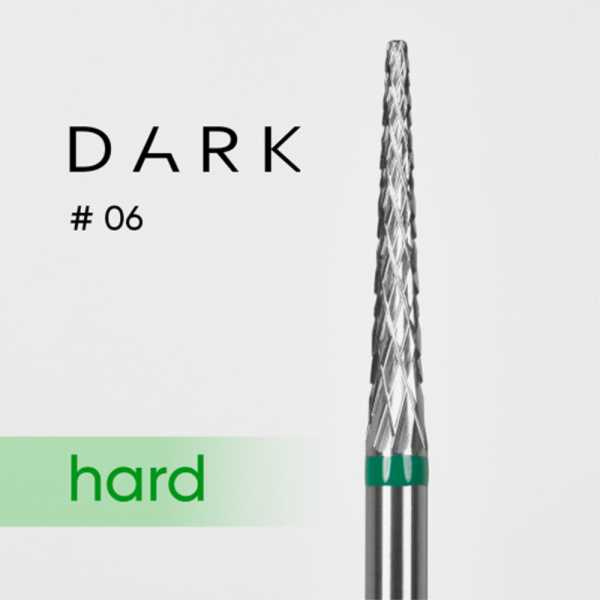 Фреза твердосплавная DARK №06 - игла, диаметр 1.6 мм, рабочая часть 15 мм, зеленая
