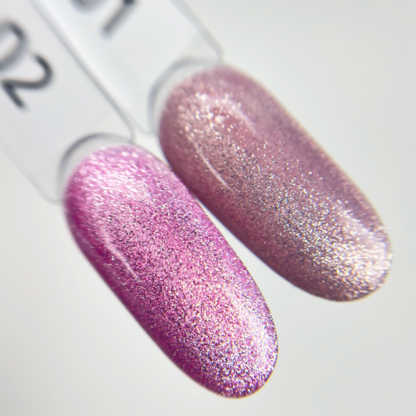 Гель-лак кошачий глаз DANNY Platinum Cat Eye №01, пудрово-розовый, 8 мл