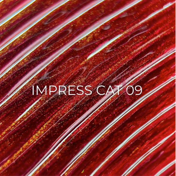 Гель-лак кошачий глаз Edlen Impress Cat Eye №09 хрустальный, красный, 9 мл