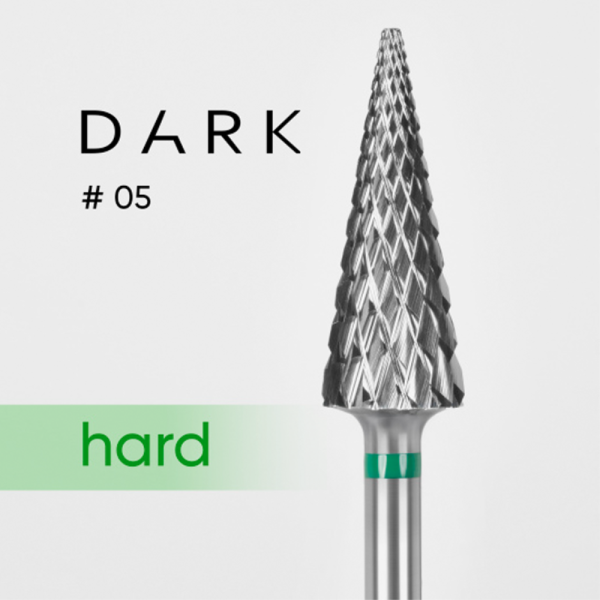 Фреза твердосплавна DARK №05 - ялинка, діаметр 6 мм, робоча частина 15.5 мм, зелена