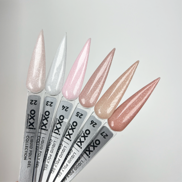 Рідкий полігель OXXI Professional Liquid Poly Gel №26, бежевий з сріблястим блиском, 15 мл