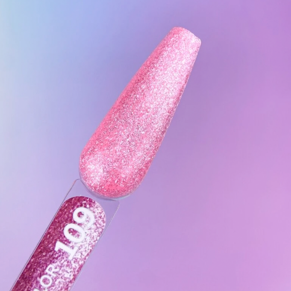 Гель-лак You Are Cute Color №109, яскраво-рожеві блискітки, 5 мл