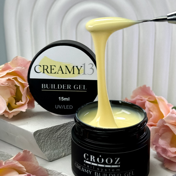 Crooz Creamy Builder Gel №13 - гель для наращивания, желтый, 30 мл