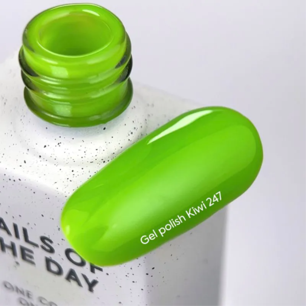 Гель-лак, в один шар NAILSOFTHEDAY №247 Kiwi, неоново зелений, 10 мл