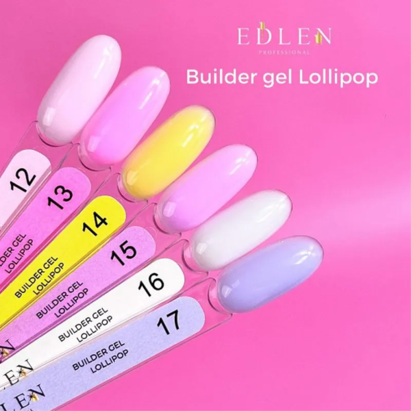 Гель для наращивания Edlen Builder Gel Lollipop №14, желтый, 15 мл