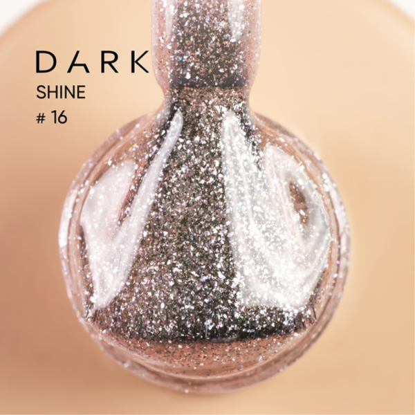 База камуфлирующая DARK Pro Base Shine №16, розово-бежевая с шиммером, 15 мл