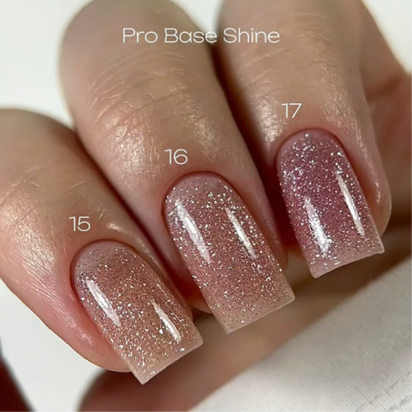 База камуфлирующая DARK Pro Base Shine №16, розово-бежевая с шиммером, 15 мл