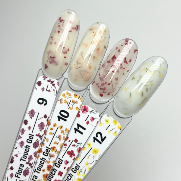 Гель конструирующий Crooz Flora Touch Gel №11, с сухоцветами, полупрозрачный молочно-розовый, 15 мл