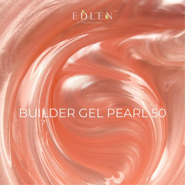 Гель для нарощування Edlen Builder Gel Pearl №50, перламутровий персиковий, 30 мл