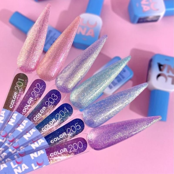 Гель-лак с эффектом втирки LUNA Color №200, сиренево-фиолетовый, 8 мл