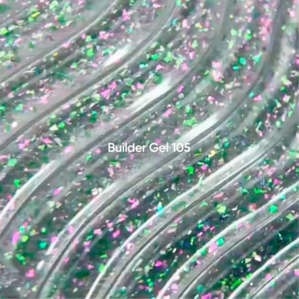 Гель для нарощування NAILSOFTHEDAY Builder Gel №105, прозорий з пластівцями юки, 15 мл