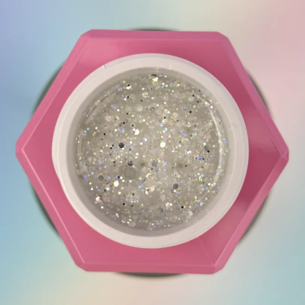 Гель конструирующий You Are Cute Builder Gel №30, серебро с камифубуками, 15 мл
