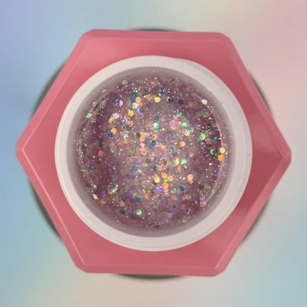 Конструюючий гель You Are Cute Builder Gel №31, срібний з різнокольоровими каміфубуками, 15 мл