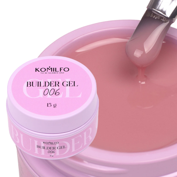 Гель для наращивания Komilfo Builder Gel №006, темный беж, 15 мл