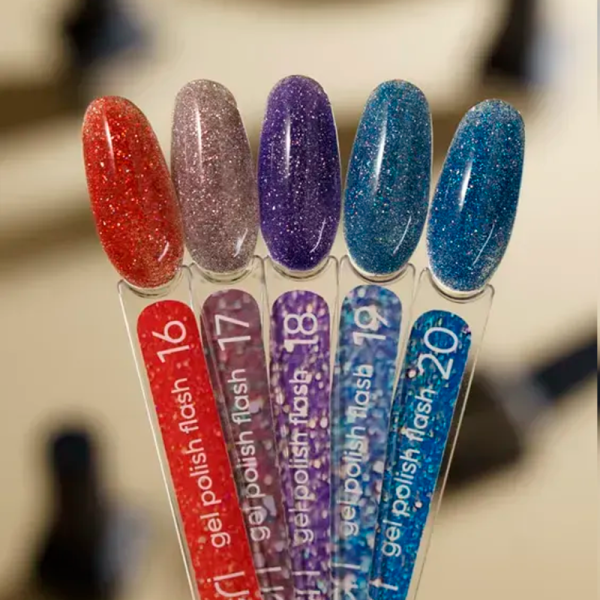 Гель-лак світловідбивний Valeri Gel Polish Flash New №16, яскраво-червоний, 6 мл