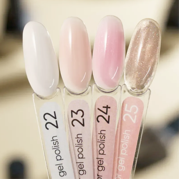 Гель-лак Valeri Color New 025, персиковий з блискітками, 6 мл