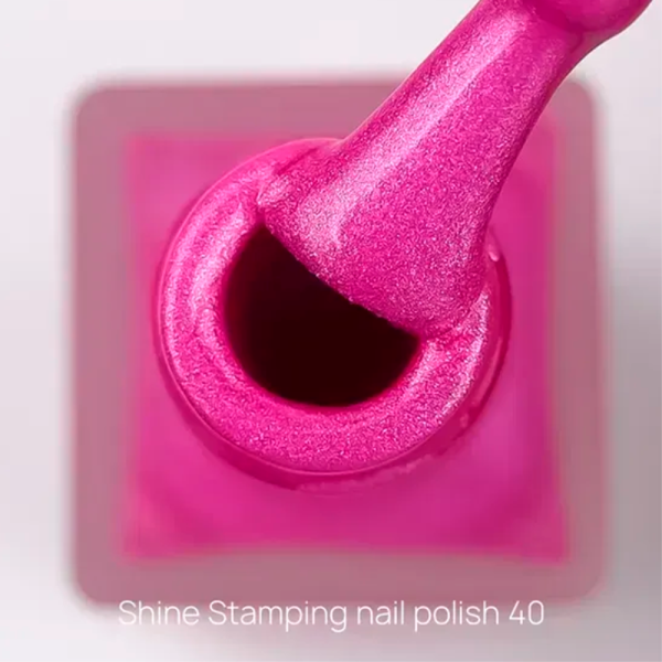 Лак для стемпінгу Crooz Stamping Nail Polish №40, яскраво-рожевий металік, 6 мл