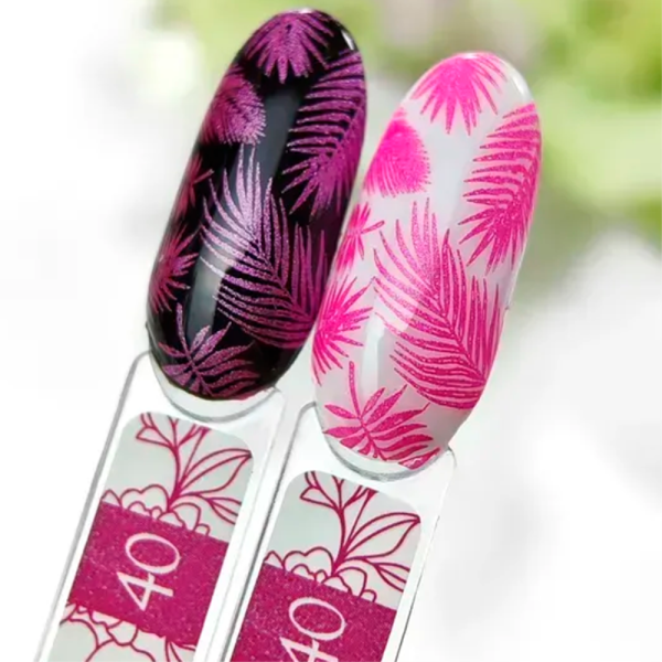 Лак для стемпінгу Crooz Stamping Nail Polish №40, яскраво-рожевий металік, 6 мл