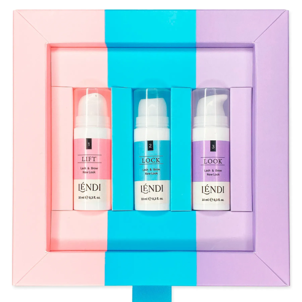Набор для ламинирования бровей и ресниц Lendi Lash & Brow New Look, 3 состава по 10 мл