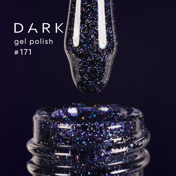 Гель-лак DARK Gel Polish №171, синий с крупным шиммером, 6 мл