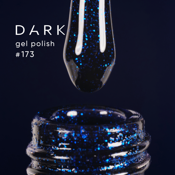 Гель-лак DARK Gel Polish №173, темно-синий с крупным шиммером, 6 мл