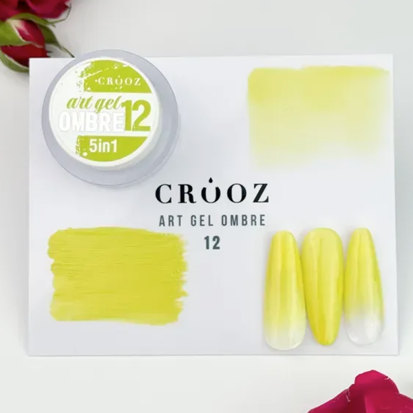 Гель-фарба Crooz 5в1 Art Gel Ombre №12, жовта, 3 мл