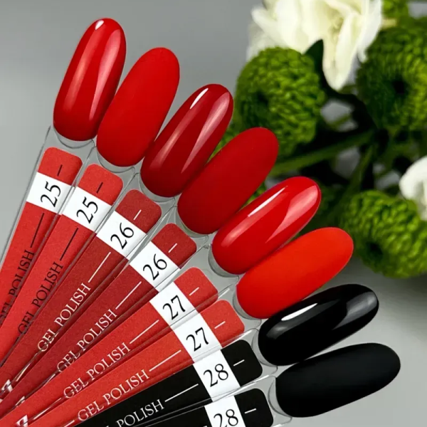 Гель лак Crooz Gel Polish №027, яскраво-червоний, 8 мл