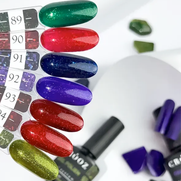 Гель лак Crooz Gel Polish №089, зелений із шиммером, 8 мл