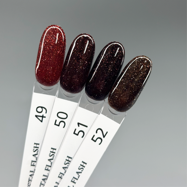 Гель-лак светоотражающий Danny Gel Polish Crystal Flash №51, темно-бордовый, 10 мл