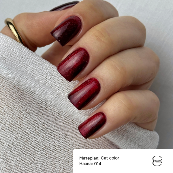 Гель-лак котяче око GEMELY Cat Color №014, червоний, 6 мл