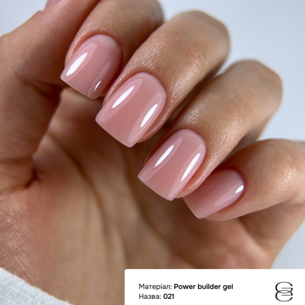 Гель для нарощування GEMELY Power Builder Gel №021, бежево-рожевий, 15 мл