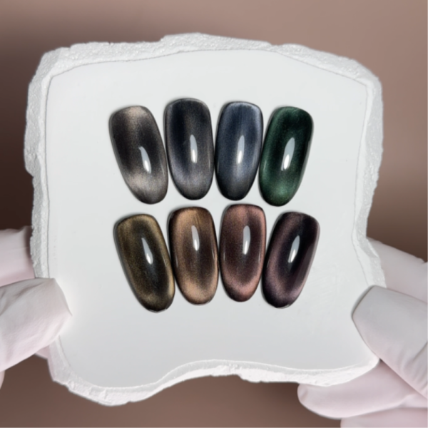 Гель-лак котяче око Biblioteka Cat Eye №01 Moon Dust, холодне сріблясте сяйво, 10 мл