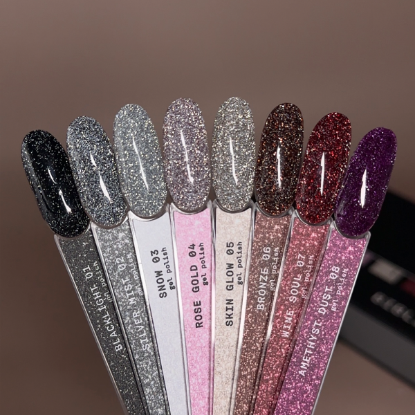 Гель-лак светоотражающий Biblioteka Flash Gel Polish №03 Snow, серебро, 10 мл
