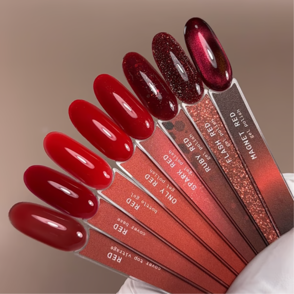 Гель-лак Biblioteka Gel Polish Spark Red, красный с мелким шиммером, 10 мл