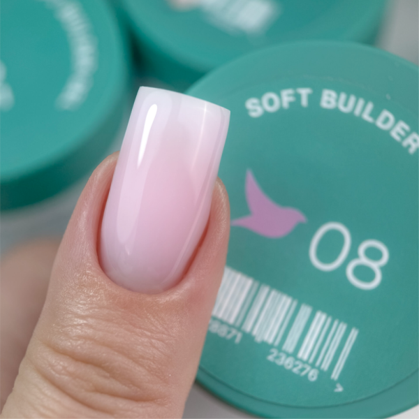 Гель для нарощування Siller Soft Builder Gel №08, яскраво-рожевий, 15 мл