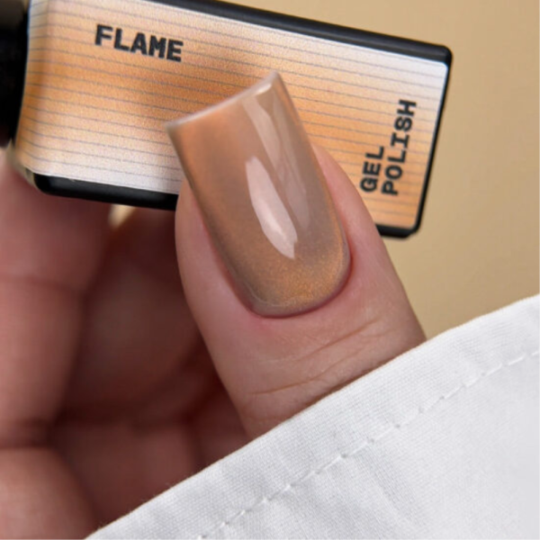 Гель-лак котяче око Biblioteka Cat Eye №11 Flame, мідно-жовтогарячий, 10 мл