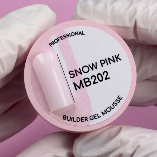 Гель моделюючий Molekula Builder Gel Mousse MB202 Snow Pink, молочний з рожевим відтінком, 30 мл