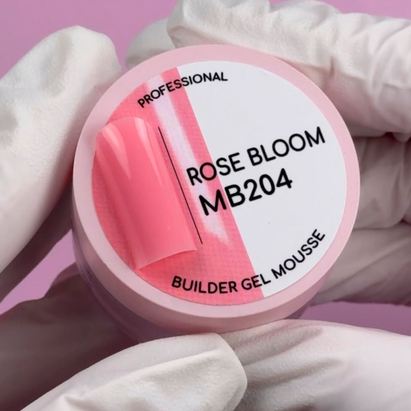 Гель моделирующий Molekula Builder Gel Mousse MB204 Rose Bloom, ярко-розовый, 15 мл